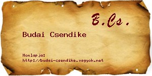 Budai Csendike névjegykártya